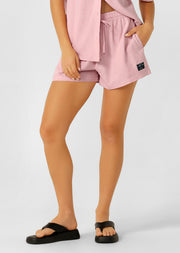 Lorna Jane Preset Linen Shorts - Dusty Rose