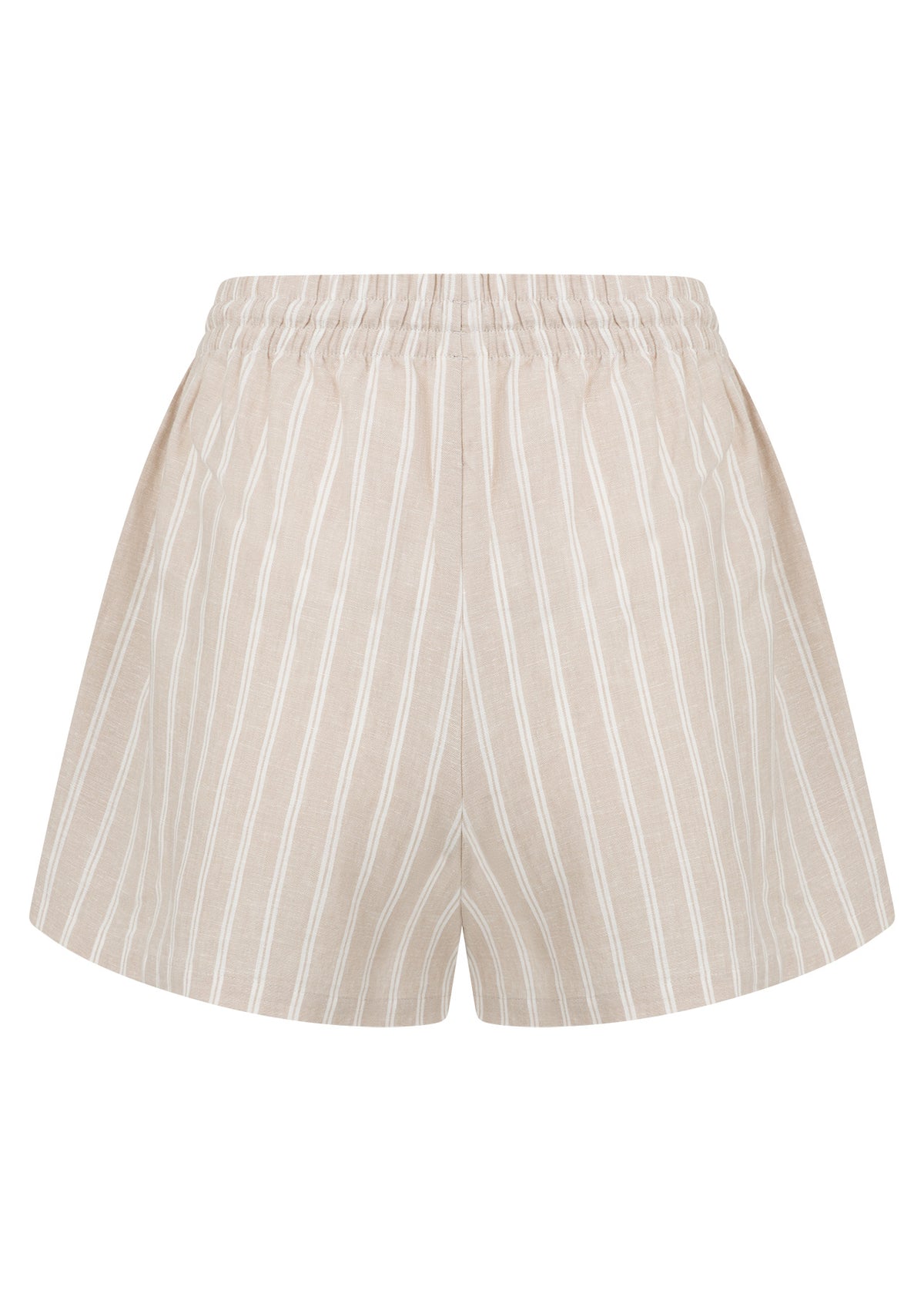 Lorna Jane Preset Stripe Linen Shorts - Latte Stripe