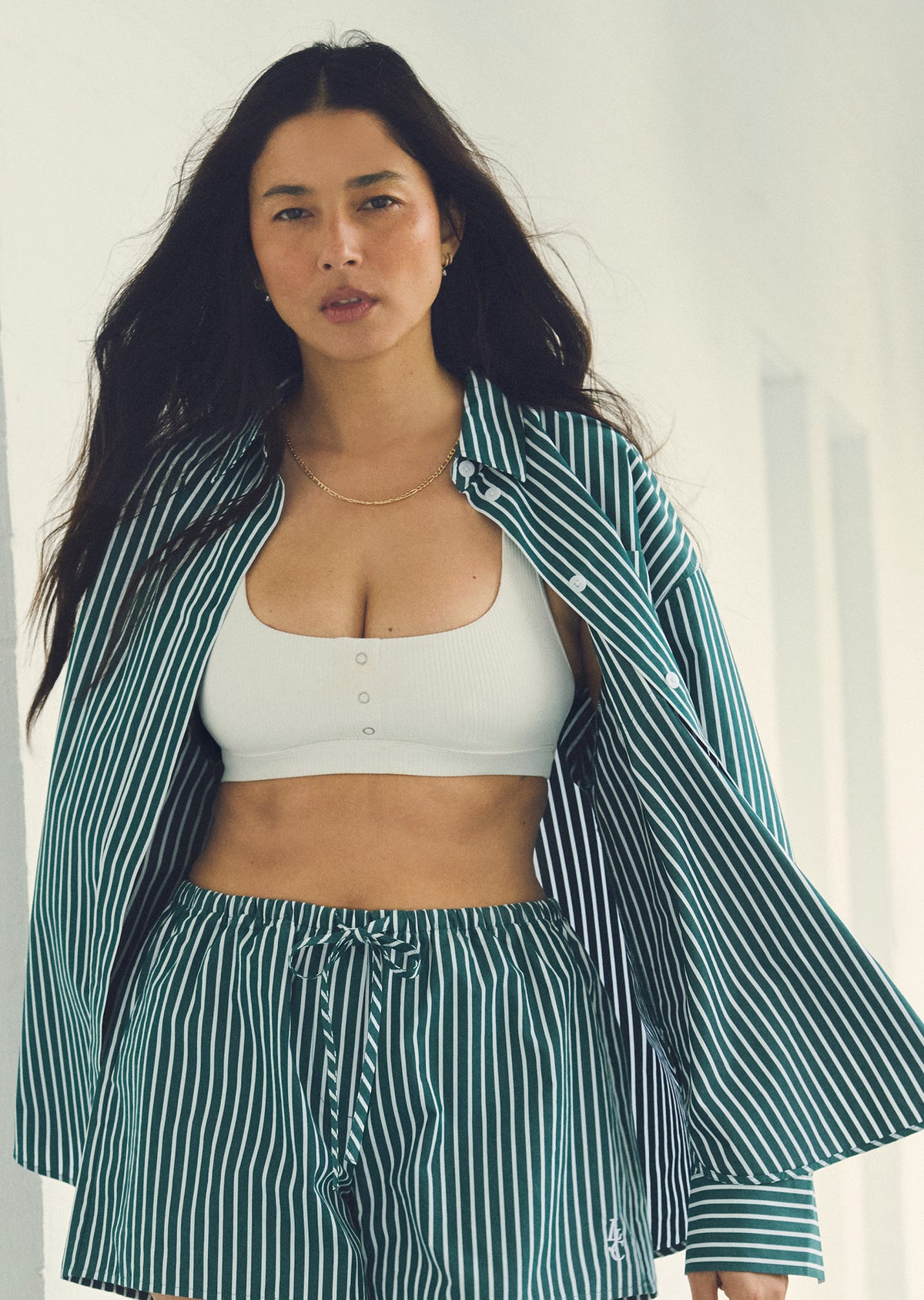Button Down Rib Sports Bra