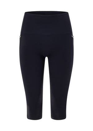 Lorna Jane Peak Performance No Ride 3 Pocket Capri Leggings - Midnight Blue