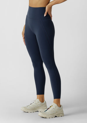 Lorna Jane Sweet Scallop Edge Ankle Biter Leggings - Platinum Navy