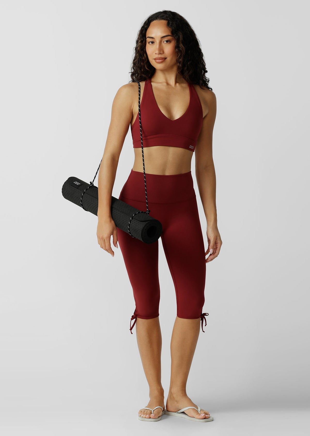 Lorna Jane Pull It Together No Ride Capri Leggings - Cherry
