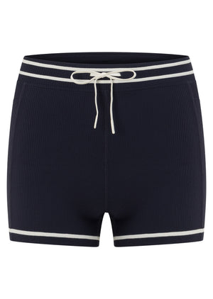 Lorna Jane LJ Sweat To Swim 9cm Cheeky Bike Shorts - Midnight Blue