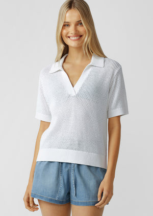 Lorna Jane Sea Breeze Knit Polo - White
