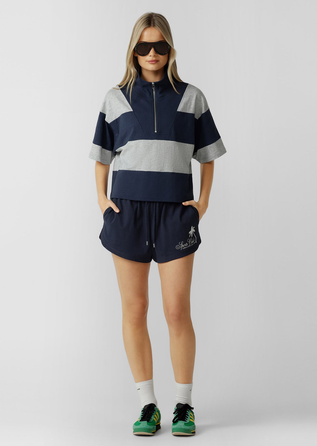 Lorna Jane Yacht Club 1/2 Zip Polo - Platinum Navy