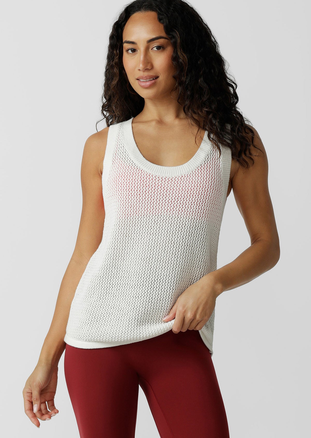 Lorna Jane Harbour Knit Tank - Porcelain