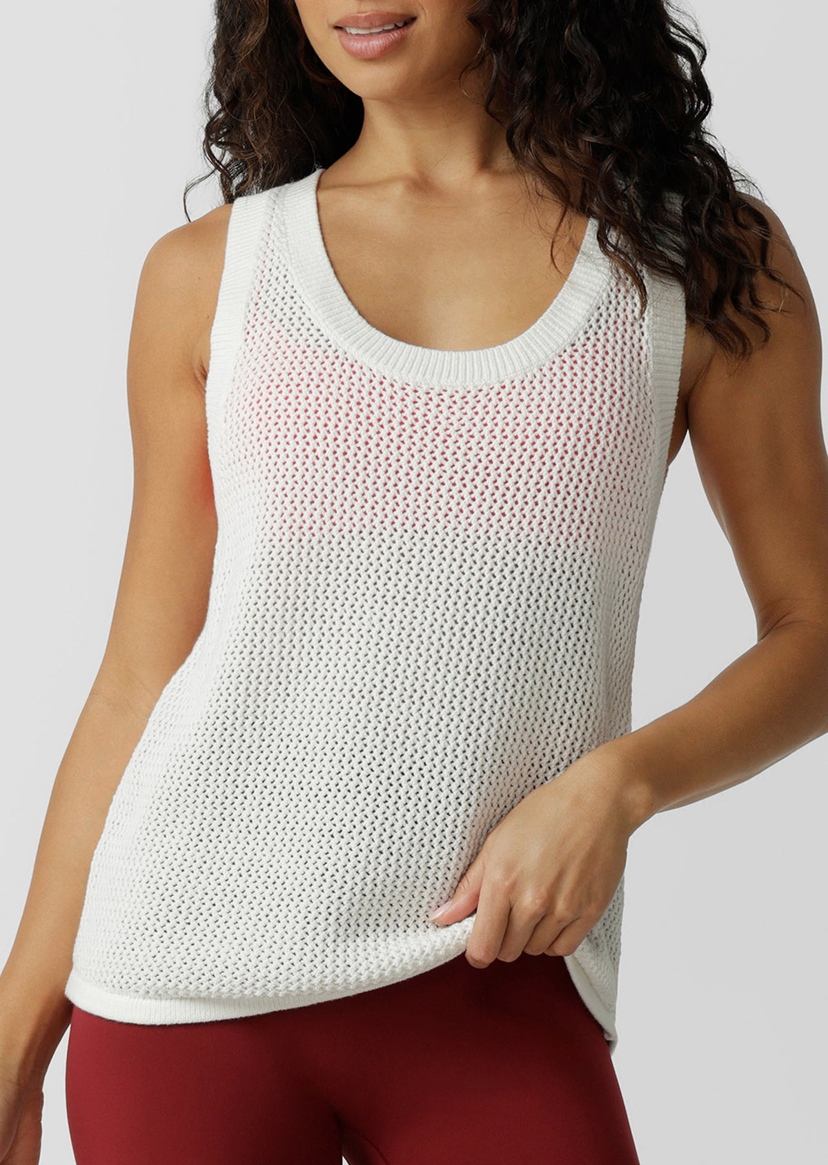 Lorna Jane Harbour Knit Tank - Porcelain