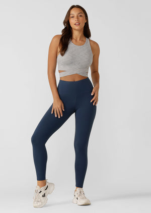 Lorna Jane Get Fit Sports Bra 2.0 - Grey Marl Stripe