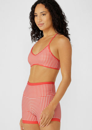 Lorna Jane Coucou Gingham Sports Bra - Coucou Gingham Print