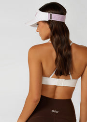 Lorna Jane Iconic Adjustable Visor - White & Sweet Pink