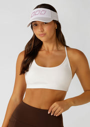 Lorna Jane Iconic Adjustable Visor - White & Sweet Pink