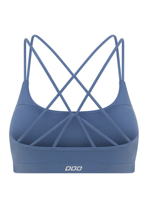 Lorna Jane Lotus Cropped Sports Bra - Misty Blue