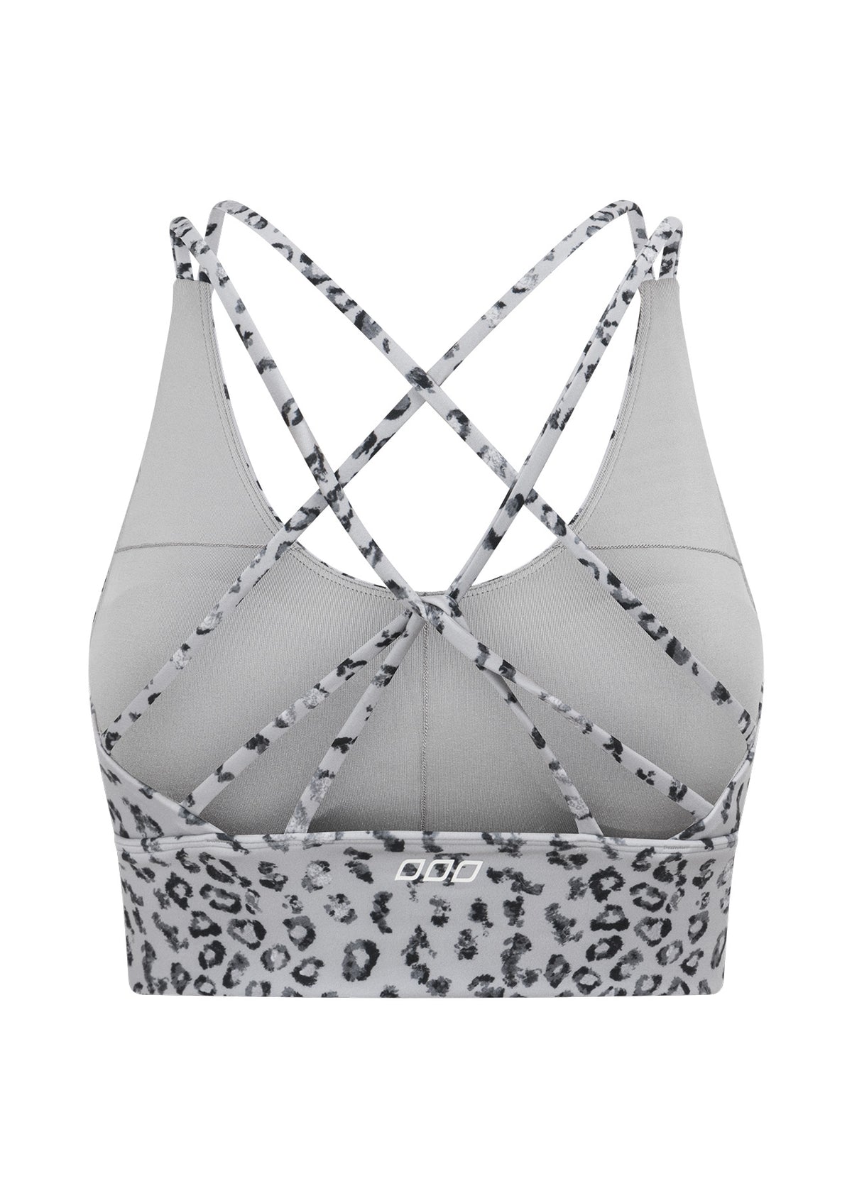 Lorna Jane Wild Leopard Longline Sports Bra - Grey Scale Leopard Print