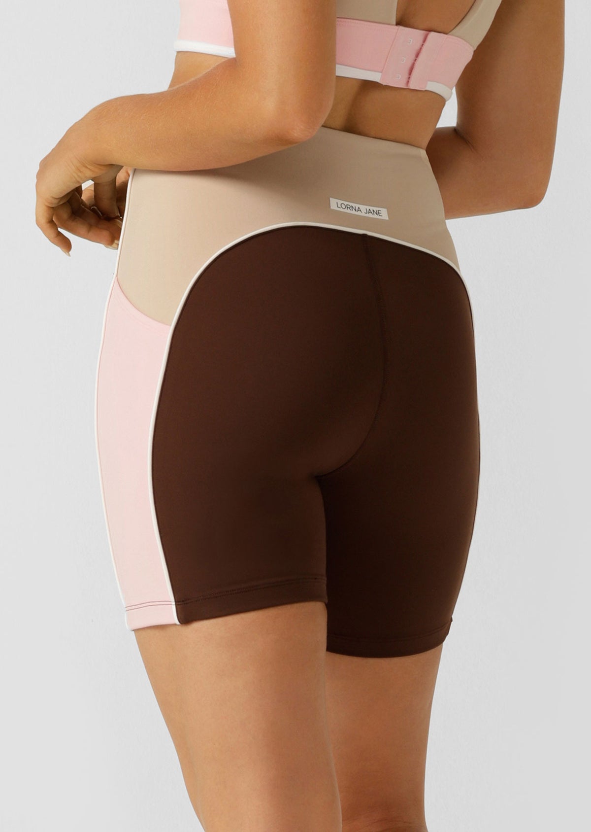 Lorna Jane Rainbow Splice No Ride Booty Pocket Bike Shorts - Rainbow Splice