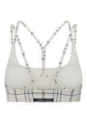 Lorna Jane Checked Out Rib All Day Sports Bra - Checked Out Print