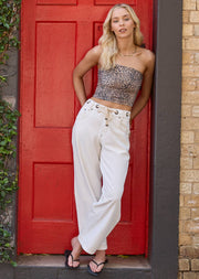 Lorna Jane Off Duty Vintage Denim Pants - Vintage White