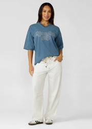 Lorna Jane Off Duty Vintage Denim Pants - Vintage White