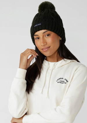 Lorna Jane Alpine Knit Beanie - Dark Luxury Green