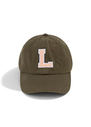 Lorna Jane LJ Letterman Cap - Washed Dark Khaki Haze