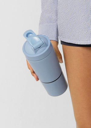 Lorna Jane Stainless Steel Compartment Protein Shaker - Light Moontide