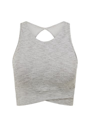 Lorna Jane Get Fit Sports Bra - Grey Marl Stripe