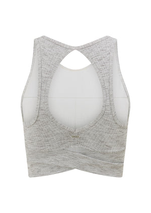 Lorna Jane Get Fit Sports Bra - Grey Marl Stripe