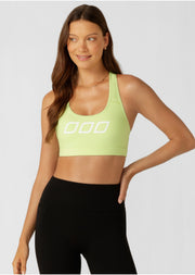 Lorna Jane Skinny Iconic Comfort Sports Bra - Glow Green