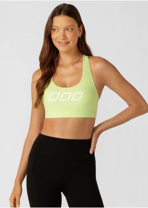 Lorna Jane Skinny Iconic Comfort Sports Bra - Glow Green