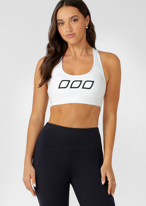 Lorna Jane Skinny Iconic Comfort Sports Bra - Recycled White