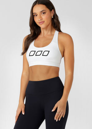 Lorna Jane Skinny Iconic Comfort Sports Bra - Recycled White