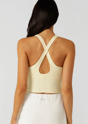 Lorna Jane Flexible Tank Bra Combo - Lemon Cream
