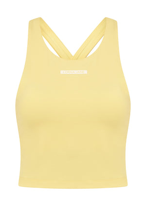 Lorna Jane Flexible Tank Bra Combo - Lemon Cream