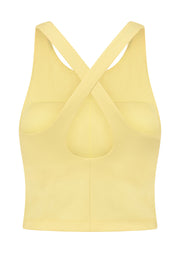 Lorna Jane Flexible Tank Bra Combo - Lemon Cream