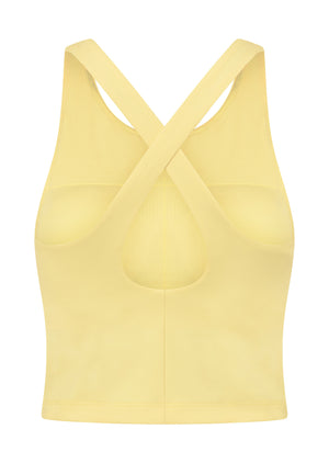 Lorna Jane Flexible Tank Bra Combo - Lemon Cream
