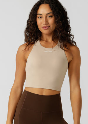 Lorna Jane Flexible Tank Bra Combo - Latte