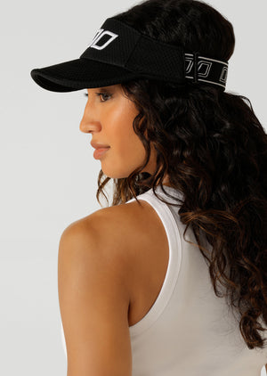 Lorna Jane Iconic Adjustable Visor - Black/White