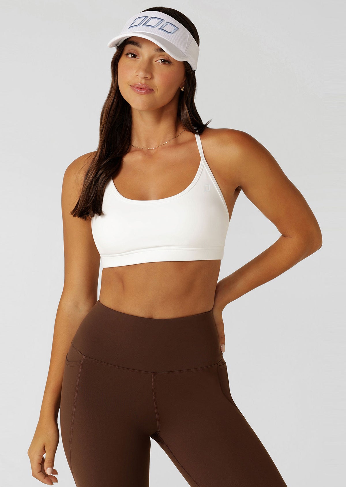 Lorna Jane Iconic Adjustable Visor - White/Lilac Buzz