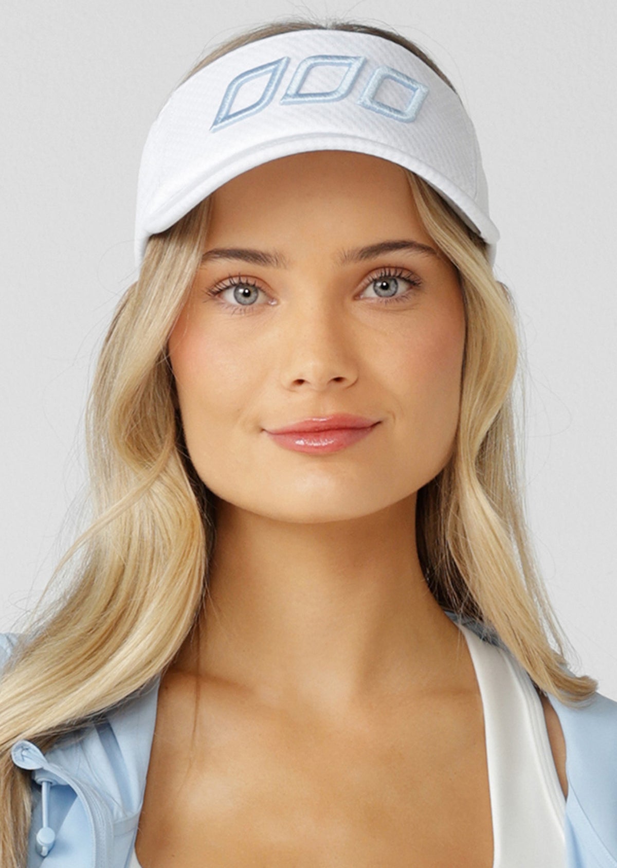 Lorna Jane Iconic Adjustable Visor - White/Toulouse Blue