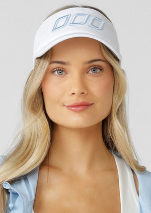 Lorna Jane Iconic Adjustable Visor - White/Toulouse Blue
