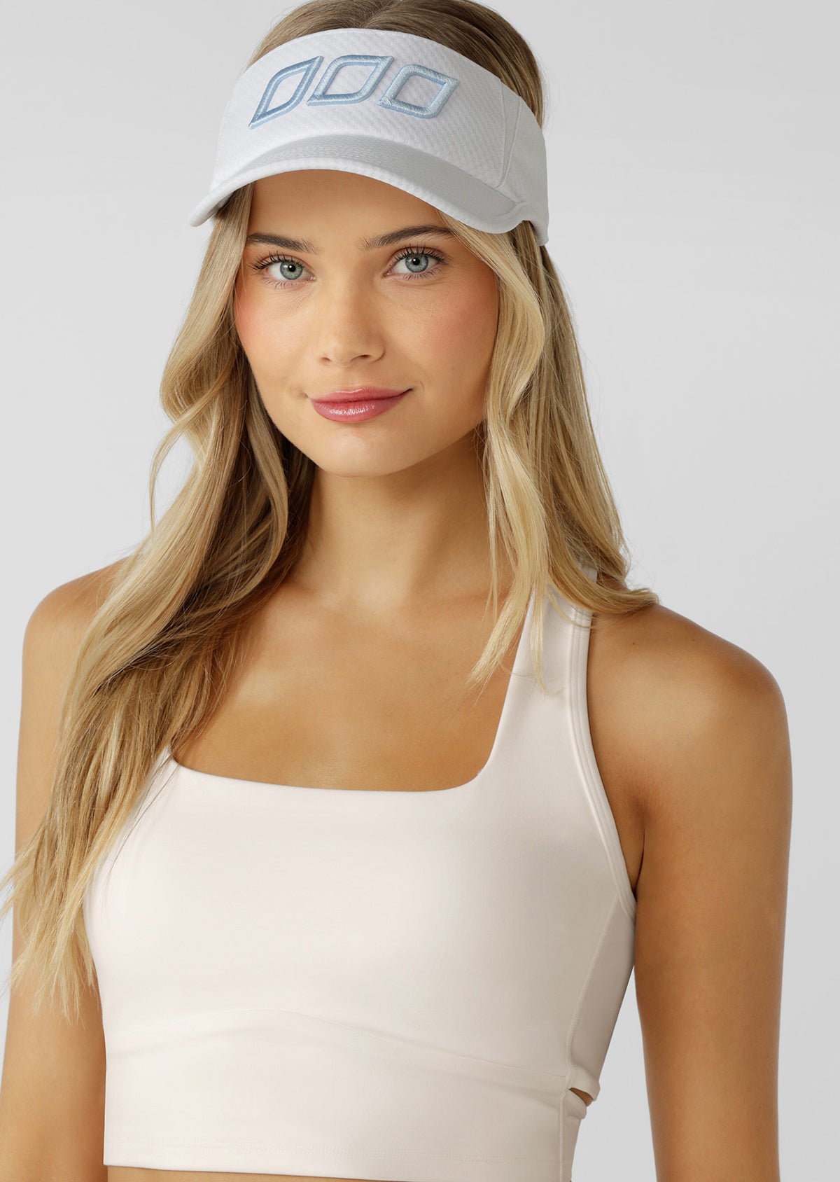 Lorna Jane Iconic Adjustable Visor - White/Toulouse Blue