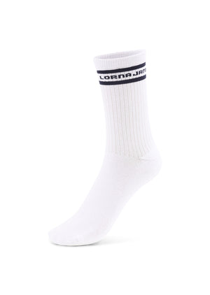 Lorna Jane Pilates Grip Crew Socks - White & Black