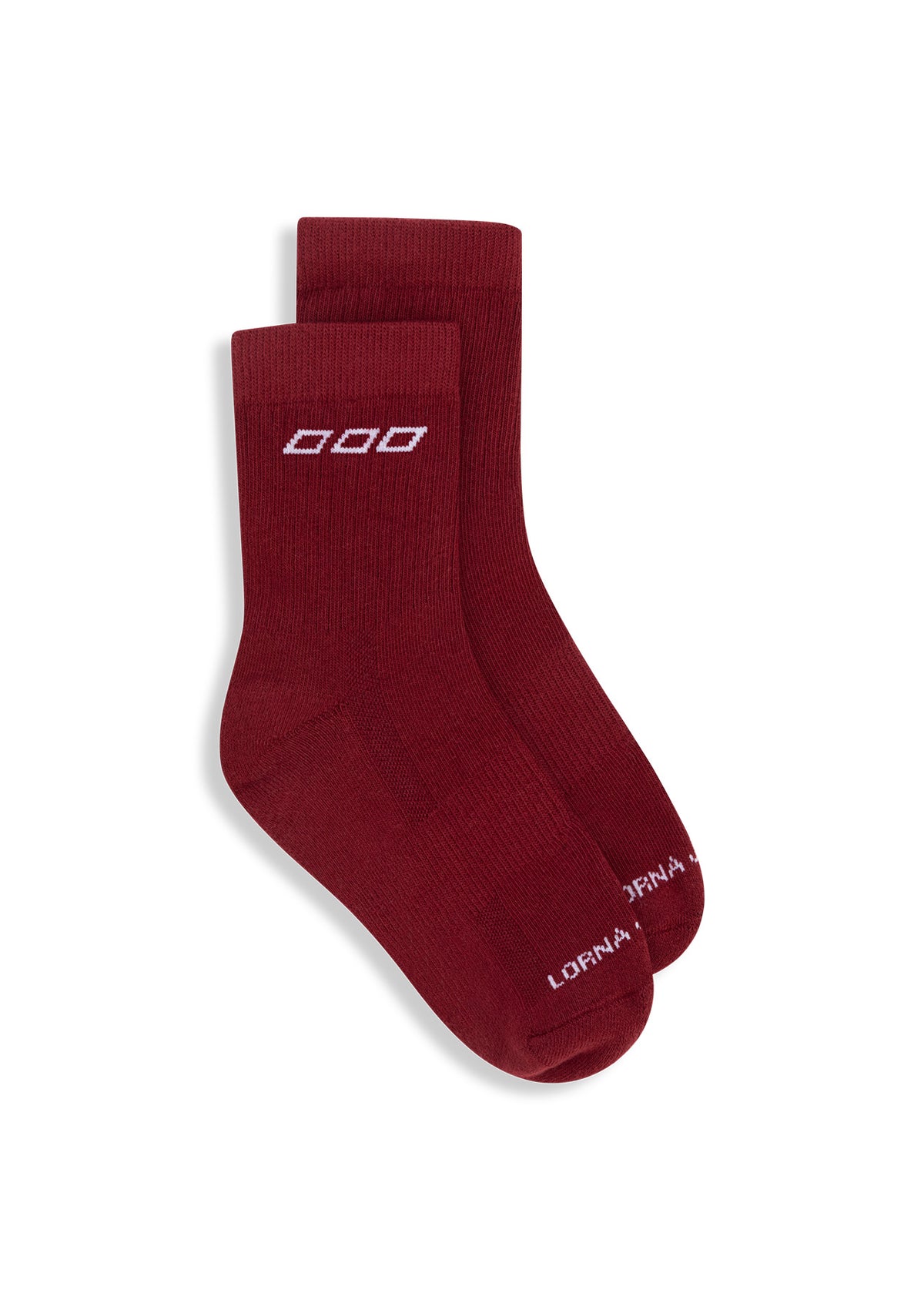 Lorna Jane LJ Quarter Crew Socks - Cherry & White