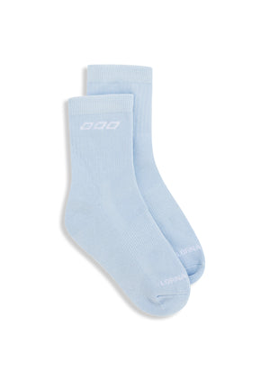 Lorna Jane LJ Quarter Crew Socks - Florence Blue & White