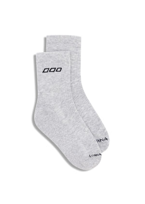 Lorna Jane LJ Quarter Crew Socks - Grey Marl & Black