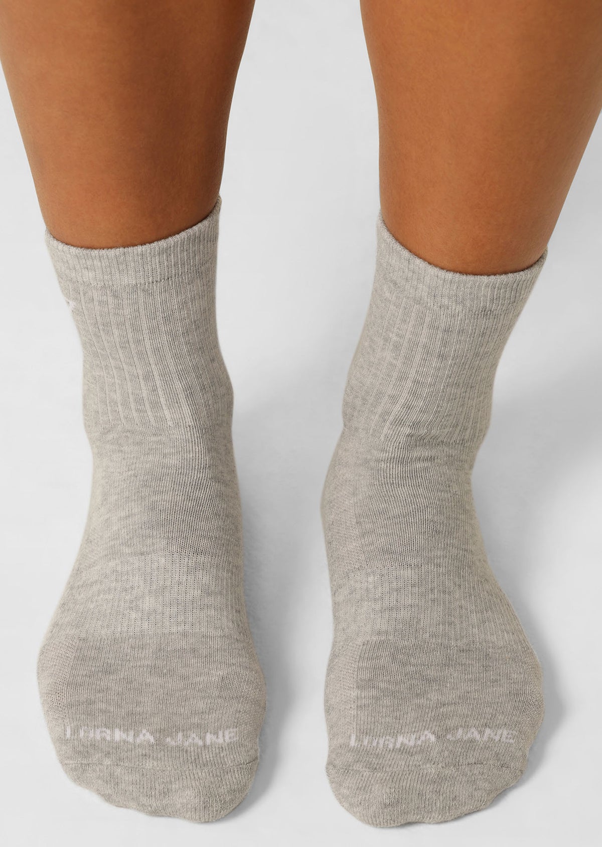 Lorna Jane LJ Quarter Crew Socks - Grey Marl