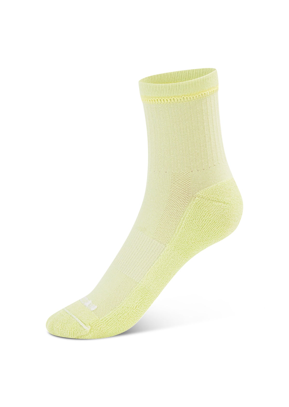 Lorna Jane LJ Quarter Crew Socks - Lime Cordial & White