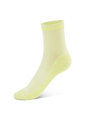 Lorna Jane LJ Quarter Crew Socks - Lime Cordial & White