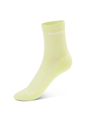 Lorna Jane LJ Quarter Crew Socks - Lime Cordial & White