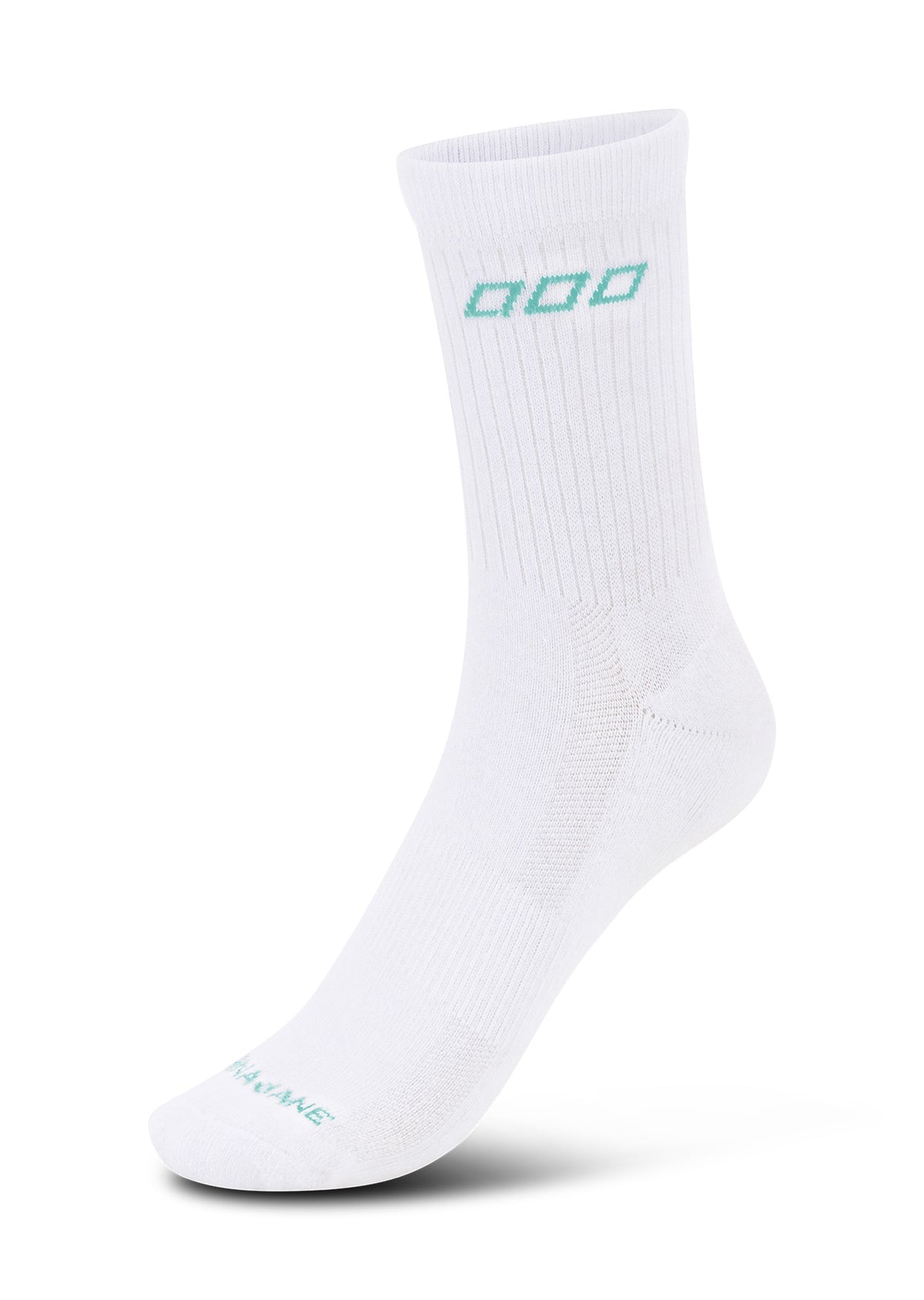 Lorna Jane LJ Quarter Crew Socks - White & Mint Cream