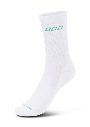 Lorna Jane LJ Quarter Crew Socks - White & Mint Cream